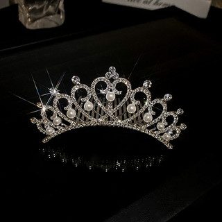 Ngọc trai dát kim cương tình yêu vương miện tóc vương miện vòng tóc thời trang tinh tế headband cô dâu khí chất mũ nón dành cho nữ