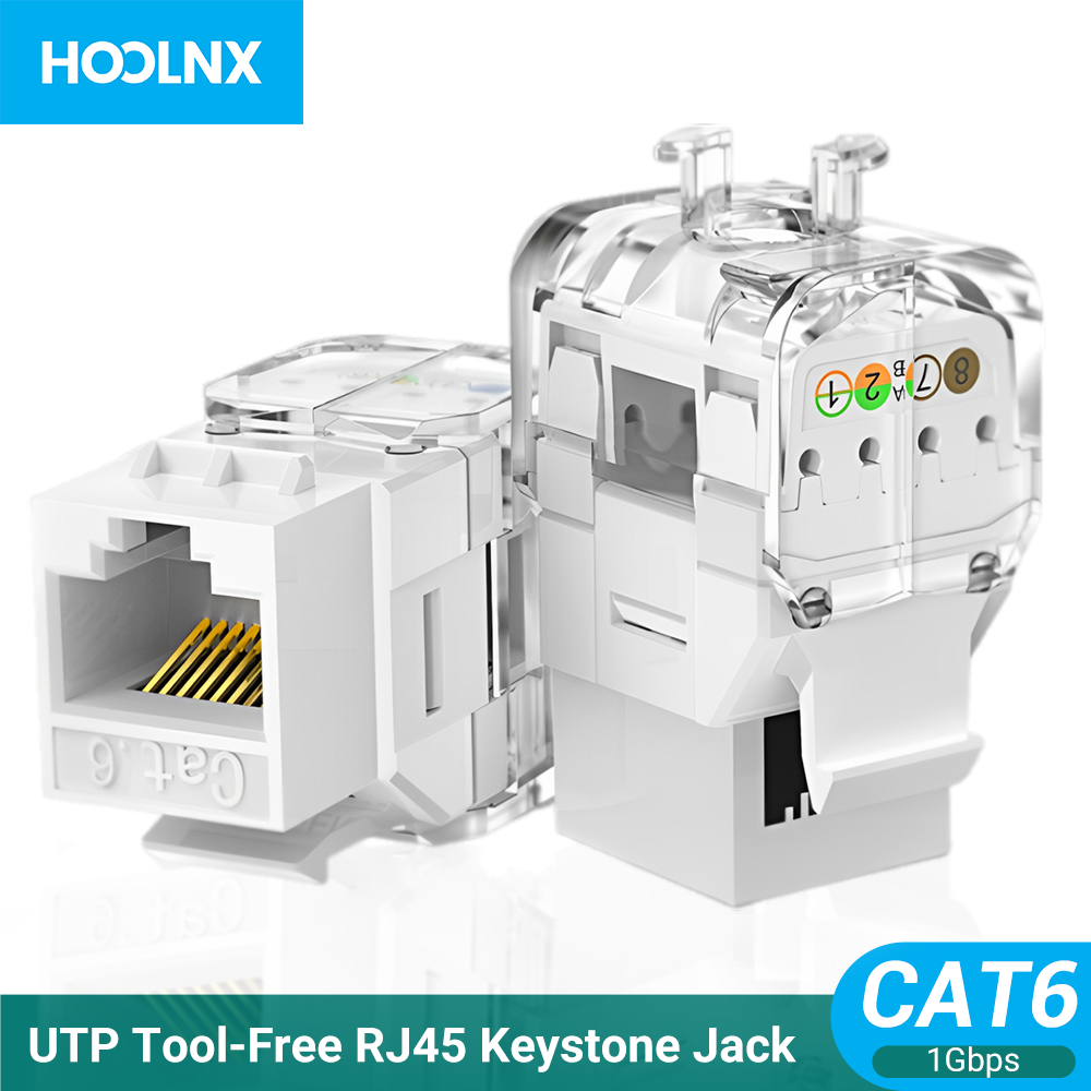 Hoolnx CAT6 Keystone Jack Tool-Less RJ45 UTP, Không cần đục lỗ Công cụ ...