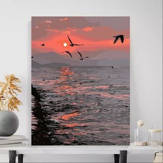 MOZI✨30 * 40cm / 40 * 50cm tranh tô màu theo số Phong Cách Trung Hoa Số Sân Vườn Tranh Sơn Dầu Tự Làm Tranh Handmade Tranh Phong Cảnh Tô Màu Tranh Số Tranh Làm Đầy Tranh Trang Trí Phòng