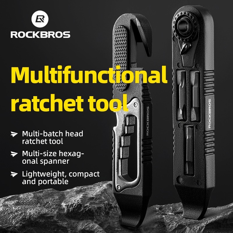 Rockbros Đa Năng Lốp Đòn Bẩy Leo Núi - Bộ Công Cụ Sửa Chữa Xe Đạp Đường Bộ, Bao Gồm Ratchet, Cờ Lê và Miếng Dán