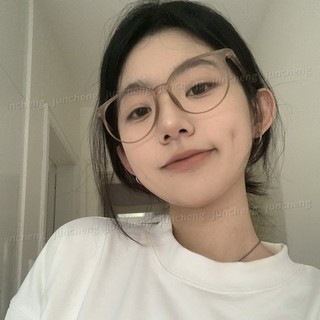 Kính gọng tròn khung lớn trong suốt dành cho nữ và nam giới có thể kết hợp với ống kính để ngăn ngừa bức xạ ánh sáng xanh