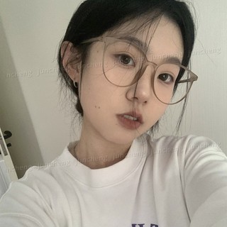 Kính gọng tròn khung lớn trong suốt dành cho nữ và nam giới có thể kết hợp với ống kính để ngăn ngừa bức xạ ánh sáng xanh