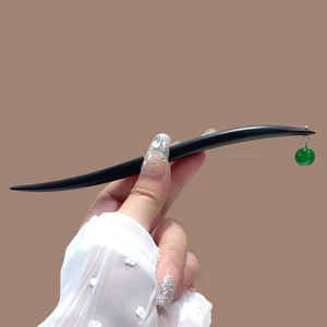 Kẹp tóc gỗ đàn hương màu đen, phong cách cổ xưa, cao cấp, khí chất đơn giản, Hanfu Trung Quốc mới, kẹp tóc bằng gỗ dành cho nữ