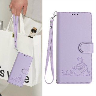 Ốp Lưng Cho Samsung Galaxy A3 A5 J3 J5 J7 Pro 2017 A6 A7 A8 J330 J530 J730 J4 J6 Plus 2018 A81 Note 10 S10 Lite A91 A320 A520 A750 Bao Da Khe Cắm Thẻ Mèo Dễ Thương