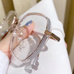Mắt kính cận 0.50 - 6.00 độ nam nữ, gọng phẳng chống ánh sáng xanh phong cách Hàn Quốc 2988