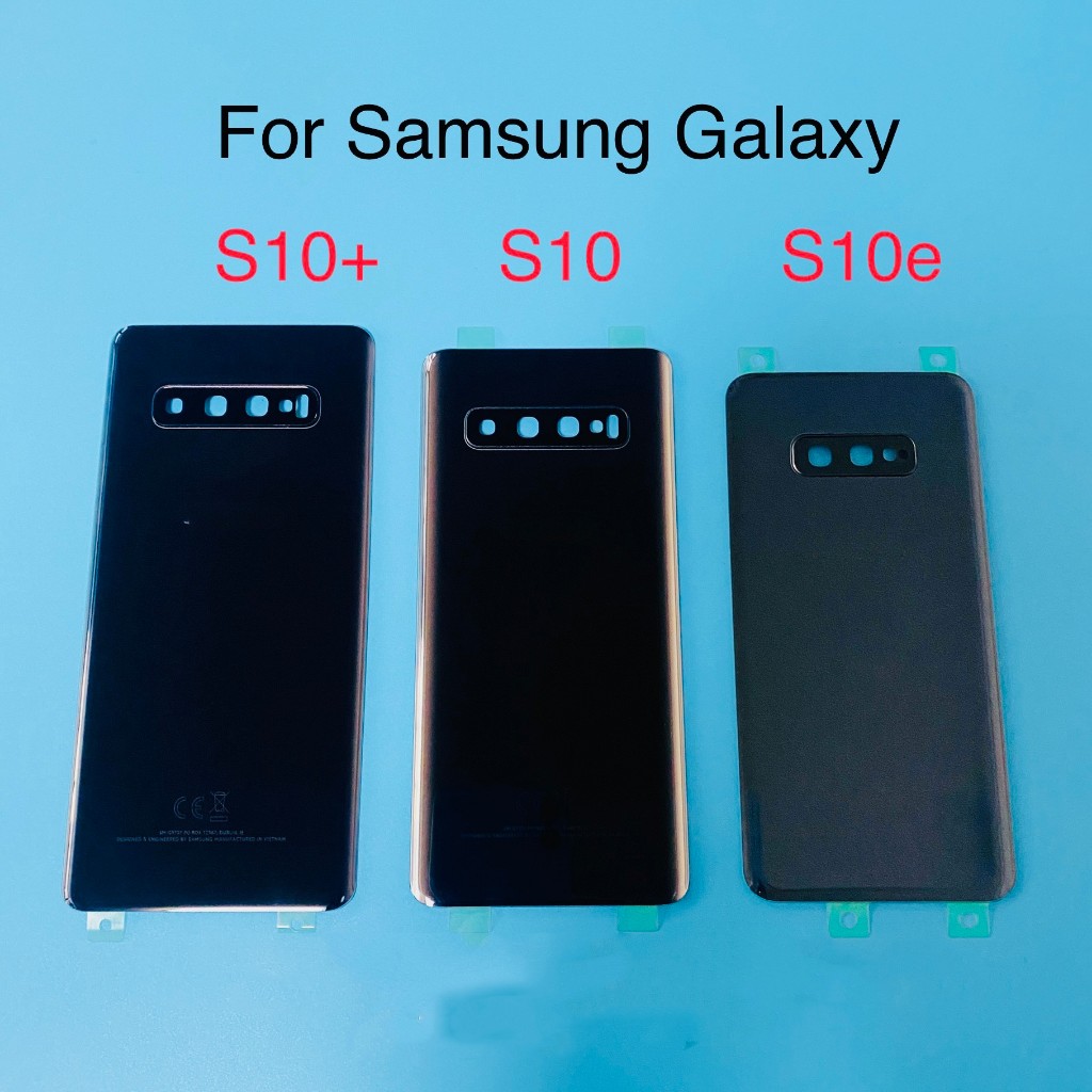 Dành Cho Samsung Galaxy S10 / S10 + / S10E Ốp điện thoại Pin Kính Phía Sau Vỏ Phụ Kiện Thay Thế + Ống Kính Máy Ảnh Cho S 10 10Plus 10E