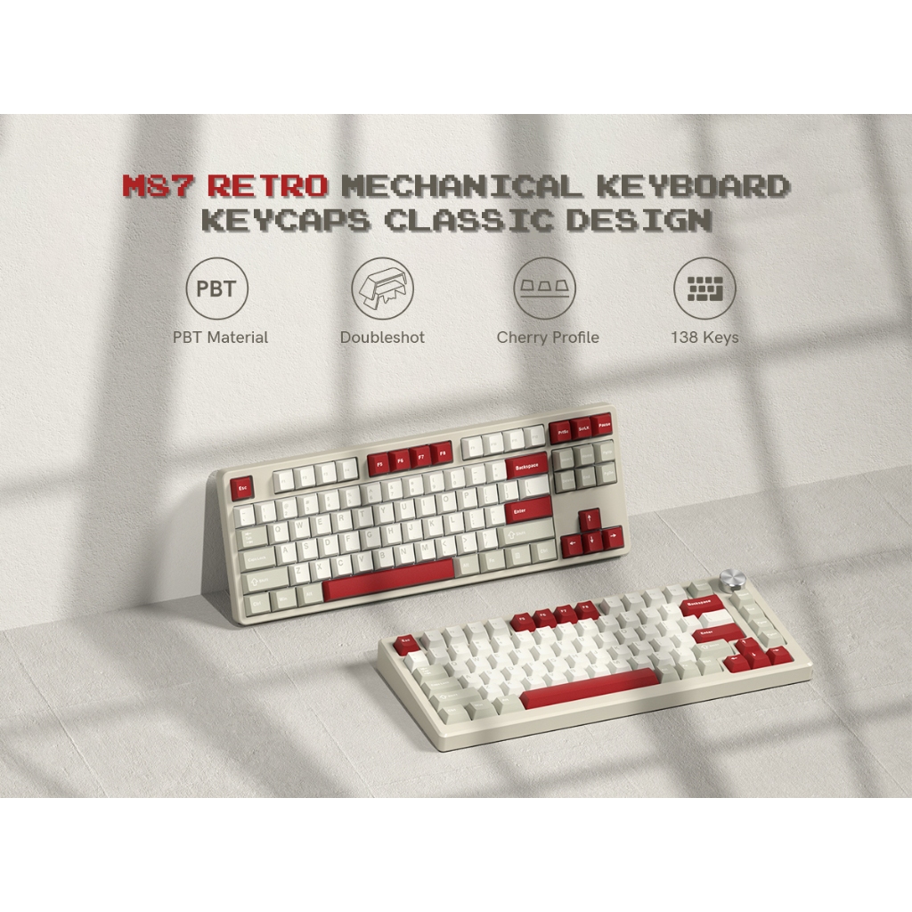 Womier 138 Phím Trò Chơi Retro Keycaps Tùy Chỉnh Mũ Chìa Khóa Bộ Anh Đào Hồ Sơ PBT Mũ Chìa Khóa Dành Cho Cherry MX Công Tắc Bàn Phím Cơ | BigBuy360 - bigbuy360.vn