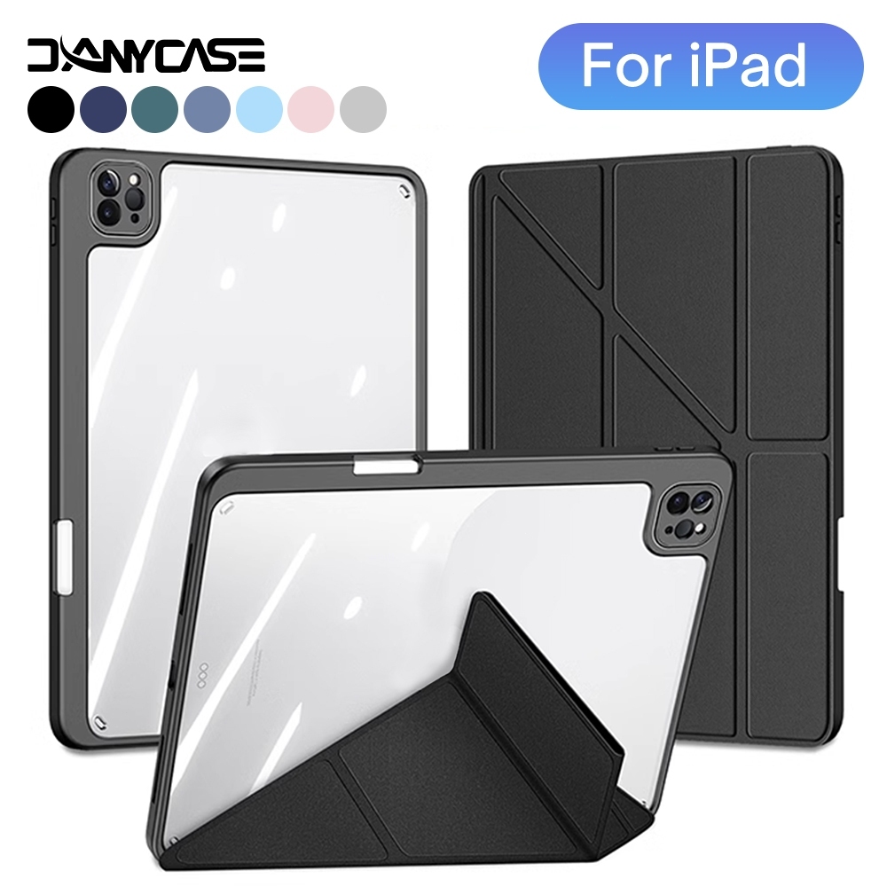 Ốp Lưng Chữ Y Cho iPad Gen 11 A16 2025 Air 6 M2 11 Gen 9 8 7 10.2 Air 5 4 M3 M4 11 13 Gen 10th 10.9 Air 2 5 6th 9.7 Pro M5 11 12.9 mini 7 Trong Suốt Vỏ máy tính bảng có hộp đựng bút chì