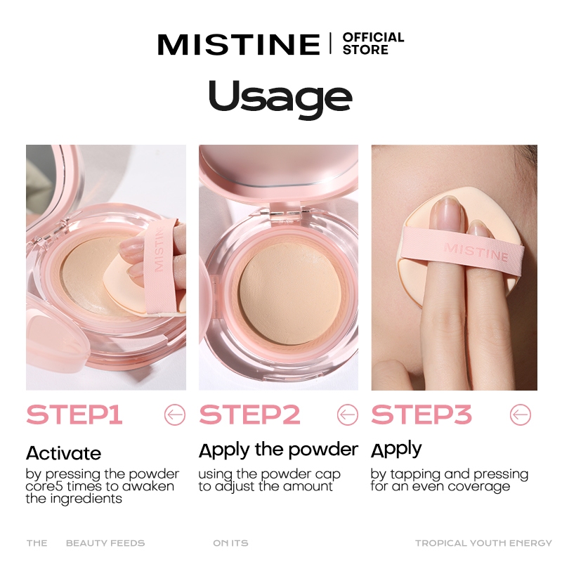 Mistine Poreless BB CC Cushion Kem che khuyết điểm kiểm soát dầu chống thấm nước lâu trôi + Phấn má hồng không tập trung