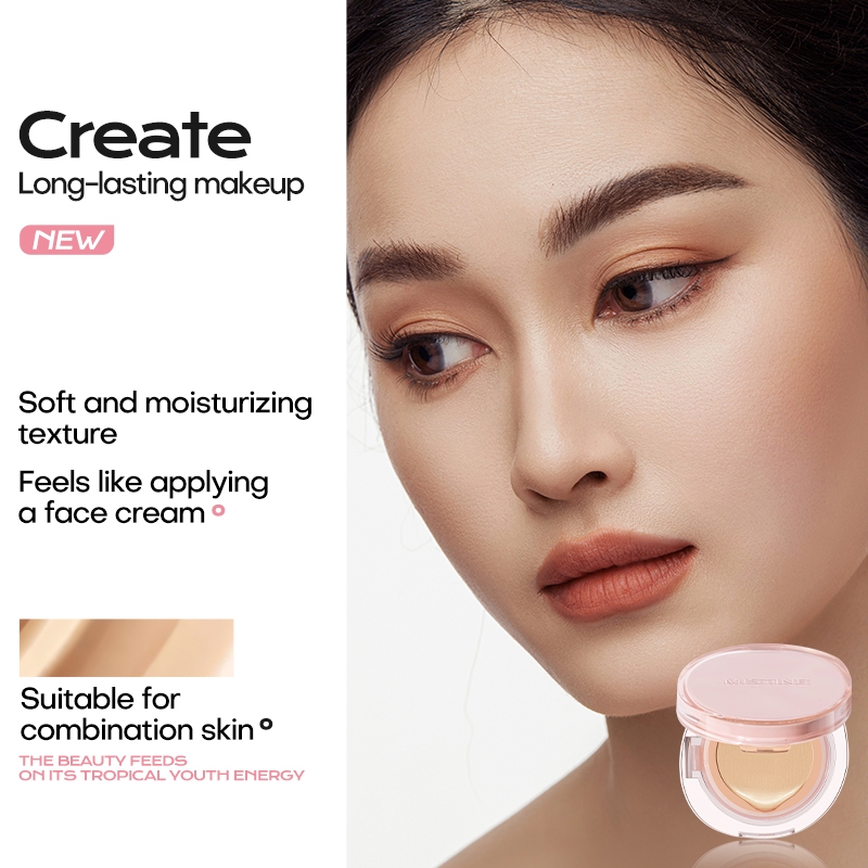 Mistine Poreless BB CC Cushion Kem che khuyết điểm kiểm soát dầu chống thấm nước lâu trôi + Phấn má hồng không tập trung