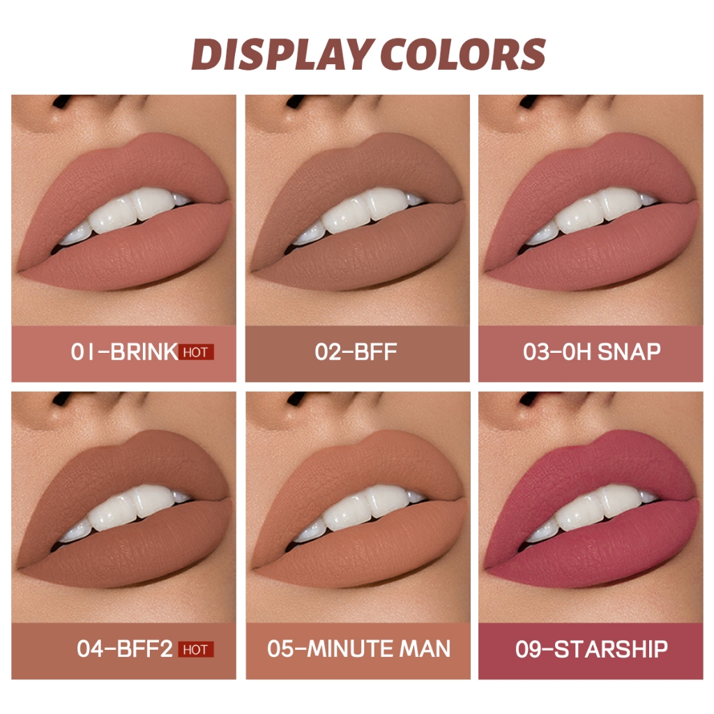Ảnh Pudaier Matte son Matte High Pigmentation Nhẹ Chống Thấm Nước Lâu Dài 12 Màu Son Môi Chất Lỏng Trang Điểm Môi 4