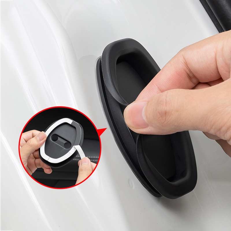 4 cái SEAMETAL Khóa cửa silicon Vỏ bảo vệ Khóa cửa ô tô Đệm hấp thụ sốc Miếng dán chống va chạm dày Fu