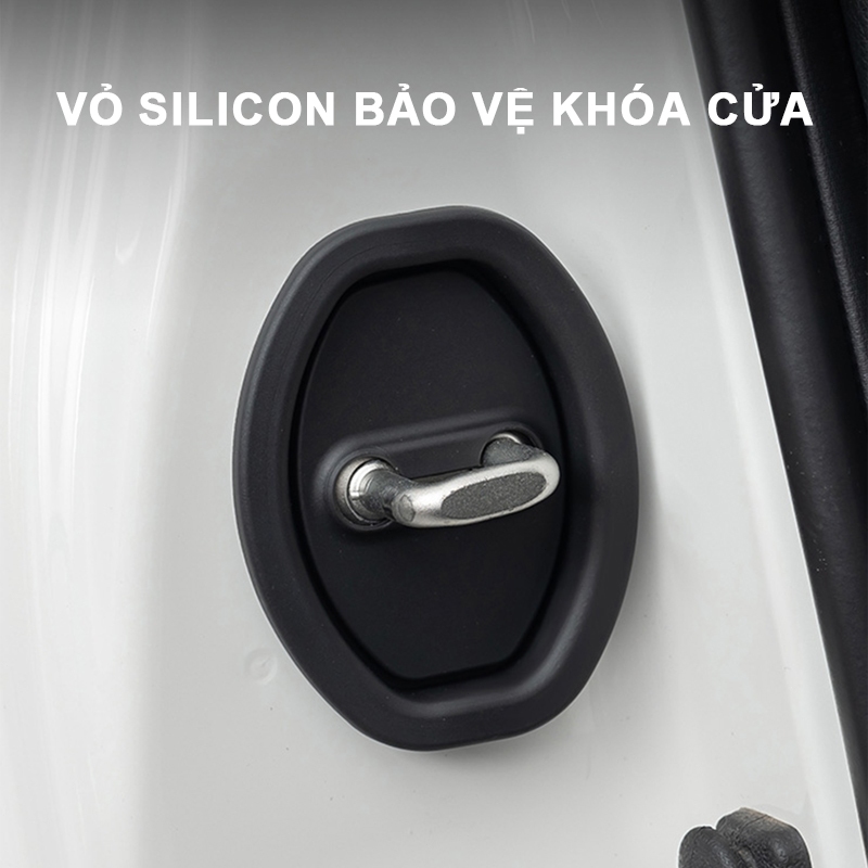 4 cái SEAMETAL Khóa cửa silicon Vỏ bảo vệ Khóa cửa ô tô Đệm hấp thụ sốc Miếng dán chống va chạm dày Fu