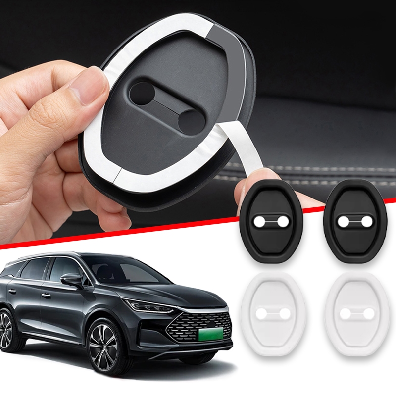 4 cái SEAMETAL Khóa cửa silicon Vỏ bảo vệ Khóa cửa ô tô Đệm hấp thụ sốc Miếng dán chống va chạm dày Fu