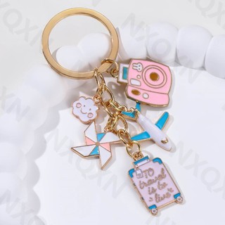 Hành Lý Đáng Yêu Máy Bay Cối Xay Gió Mây Men Móc Khóa Camera Dễ Thương Móc Khóa Dành Cho Nữ Handmade Quà Tặng Bộ Trang Sức