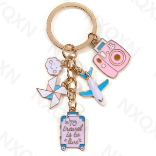 Hành Lý Đáng Yêu Máy Bay Cối Xay Gió Mây Men Móc Khóa Camera Dễ Thương Móc Khóa Dành Cho Nữ Handmade Quà Tặng Bộ Trang Sức