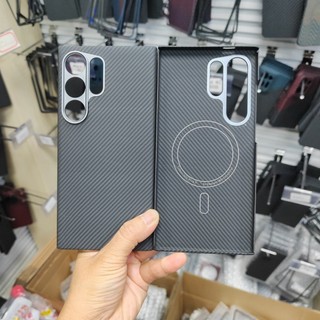600d Từ Tính Thật Aramid Sợi Carbon Ốp Lưng Điện Thoại Samsung Galaxy S24 S23 Ultra 5G Kim Loại Len Vỏ Sạc Không Dây
