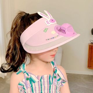 Mũ chống nắng cho bé kèm quạt chống tia UV mũ chống nắng vành rộng quạt mini bé trai bé gái che nửa đầu Baby sun hat【Chiosala12】