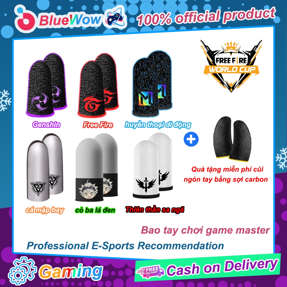 Bao tay chơi game BlueWow 86 kim，Dòng Gradient đầy màu sắc Găng tay ngón cái chống mồ găng tay chơi game