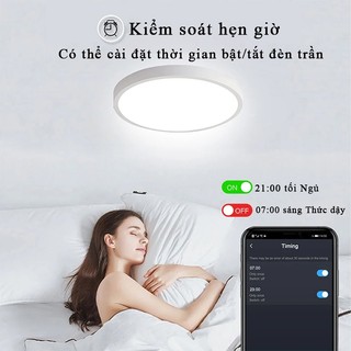 CANMEIJIA Đèn trần LED thông minh Đèn trần có thể điều chỉnh độ sáng 24W Bluetooth Wifi RGBW Đèn bảng LED có ứng dụng Điều khiển từ xa Đèn chiếu sáng trang trí cho phòng ngủ gia đình Phòng khách