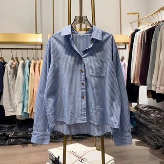 Phong Cách Hàn Quốc Nữ Nữ Rời Cotton Nguyên Chất Áo Sơ Mi Dài Tay Áo Baju Baju Wanita Lengan Panjang