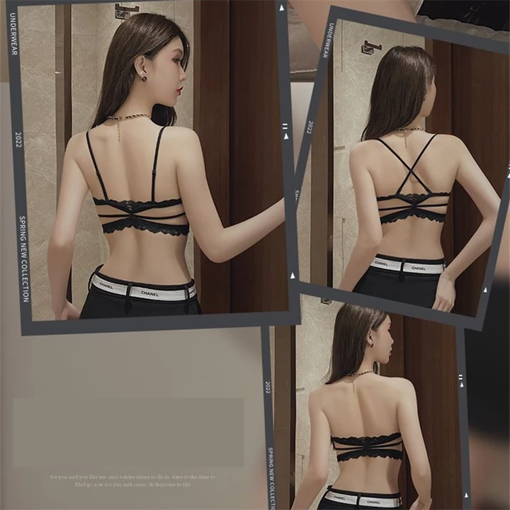 Size 32-38AB Thời Trang Cô Gái Đẹp Lưng Áo Ngực Đẩy Lên Nữ Khóa Trước Quần Lót Nữ Áo Bralette Không Dây