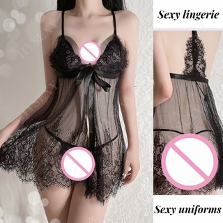 HYSEXY Nút Trước Bộ Đồ Ngủ Sling Váy Ngủ Nữ Ren Gợi Cảm Phối Cảnh Mùa Hè Homewear Gợi Cảm Đồng Phục SY01
