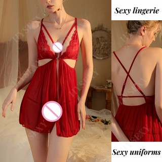 HYSEXY Nút Trước Bộ Đồ Ngủ Sling Váy Ngủ Nữ Ren Gợi Cảm Phối Cảnh Mùa Hè Homewear Gợi Cảm Đồng Phục SY01