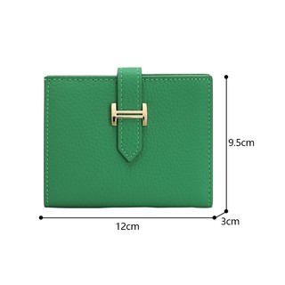 Ví Da Thật Chính Hãng Ví Nữ Thời Trang Gấp Thẻ Lớp Đầu Tiên Da Bò Có Dây Kéo Ví Đựng Tiền Xu Ngắn