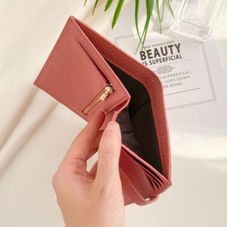 Ví Da Thật Chính Hãng Ví Nữ Thời Trang Gấp Thẻ Lớp Đầu Tiên Da Bò Có Dây Kéo Ví Đựng Tiền Xu Ngắn