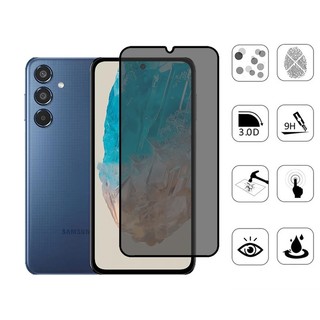 Kính cường lực chống gián điệp Samsung M35 5G 2 trong 1 Bảo vệ màn hình cho Samsung Galaxy M55 M15 M34 54 14 5G 9D Phim bảo vệ kính chống nhìn trộm và phim ống kính máy ảnh