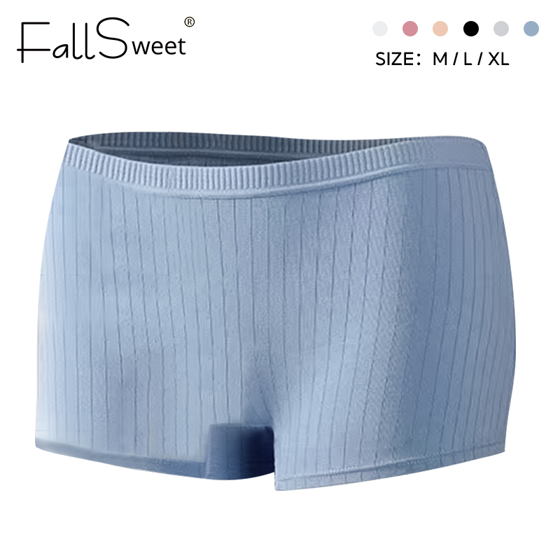 Ảnh Fallsweet Quần Lót Boxer cotton Lưng Vừa Mềm Mại Màu Trơn Chống Liền Mạch Gợi Cảm Cho Nam Và Nữ 3