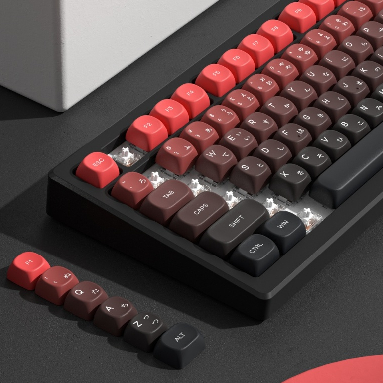 Womier MOA Profile 134 Phím Gradient Red Dye Sub Nhật Bản Custom Key ...