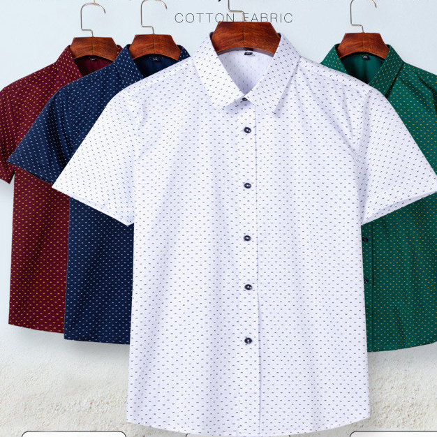 Áo Sơ Mi Nam Cotton Mới In Hình Mùa Hè Công Sở Áo Sơ Mi Tay Ngắn Họa Tiết Hoa