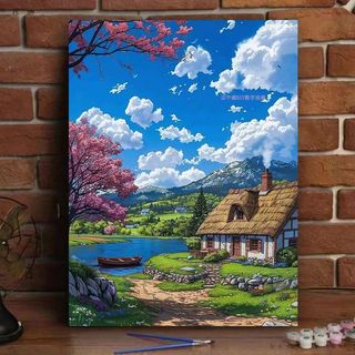 MOZI✨30 * 40cm / 40 * 50cm Phong Cảnh Tự Nhiên tranh số hóa tranh tô màu theo số tranh sơn dầu số hoá Kỹ Thuật Số Tranh Sơn Màu Tự Làm Tranh Kỹ Thuật Số Tranh Làm Đầy Tranh Vẽ Tay Tranh Sơn Dầu Tranh Acrylic Tranh Trang Trí