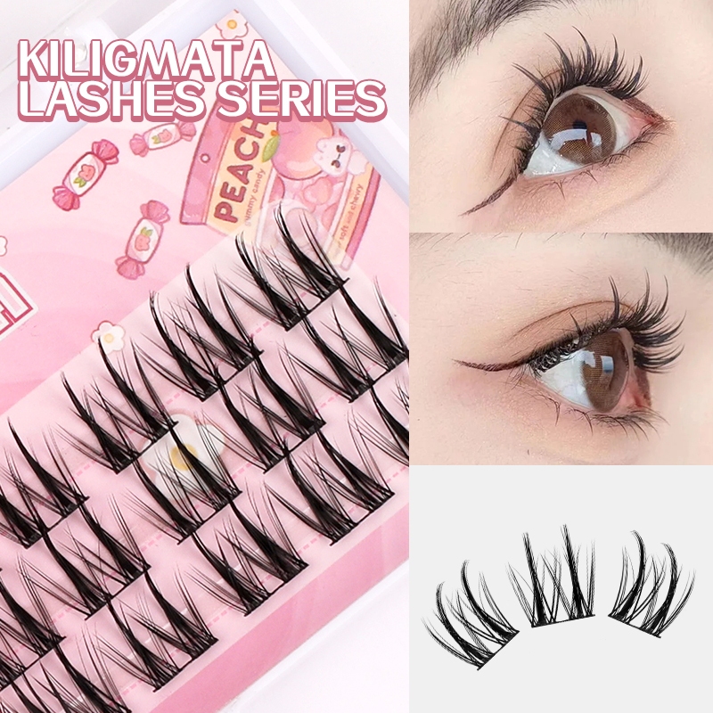 Kiligmatata DIY Cluster 10-12 Mix Lông mi dài vừa phải Trang điểm có thể tái sử dụng