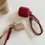 Hộp đựng tai nghe hình vuông màu đỏ rượu vang cho vỏ AirPods4 gen Vỏ bảo vệ dây đeo tay mặt cười Phong cách mới cho vỏ bảo vệ tai nghe AirPodsPro3 Tương thích với vỏ AirPodsPro Vỏ AirPods2gen