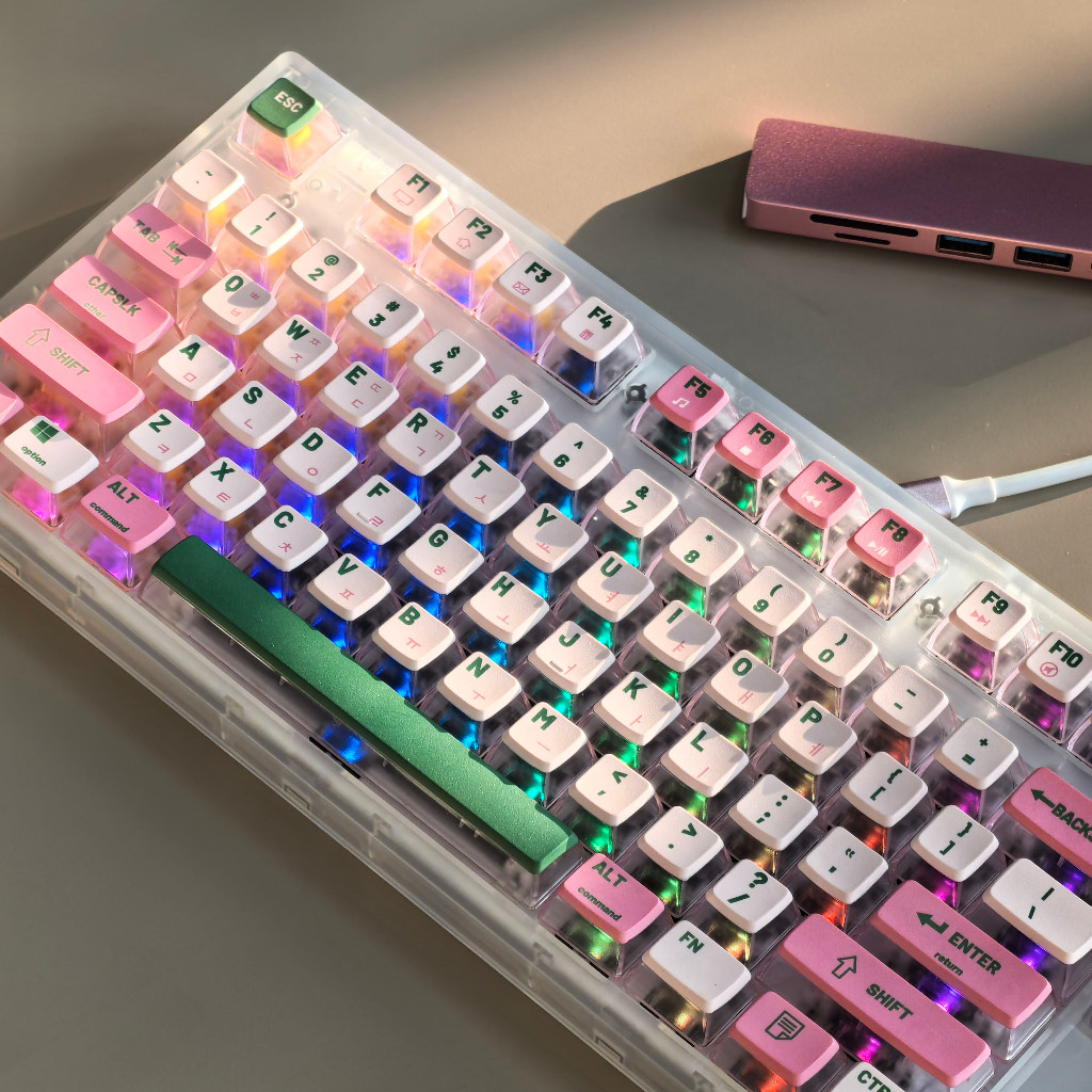 116 Chìa Khóa Pudding Mờ Keycap Hồng Hàn Quốc Keycap ASA PBT PC Nhỏ Màu ...