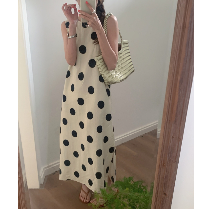 Suxi Pháp Retro Chấm Bi Mùa Hè Mới Rời Đầm Nữ 240503