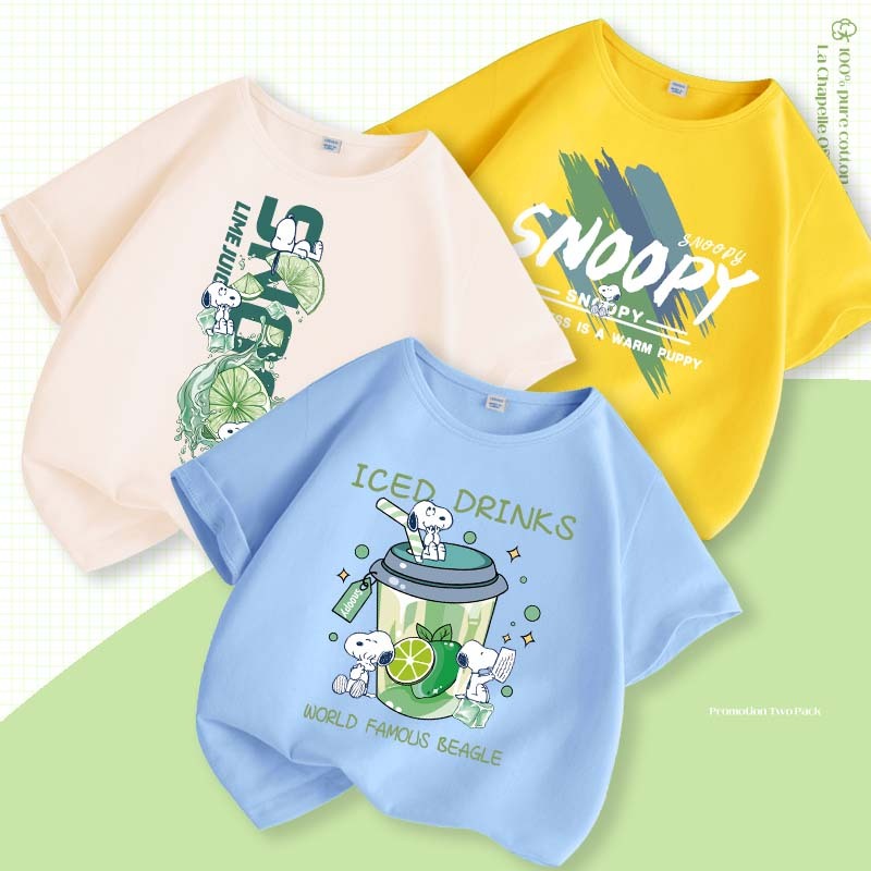 W.G.Q  Áo thun bé trai，100% Cotton nguyên chất dễ thương in hình hoạt hình hàng đầu thể thao