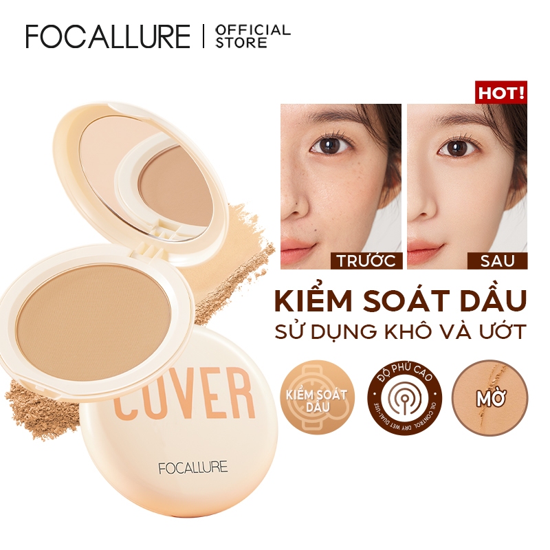Ảnh Phấn nền dạng nén chất lì FOCALLURE bổ sung vitamin C kiềm dầu cho da mặt 9g 1