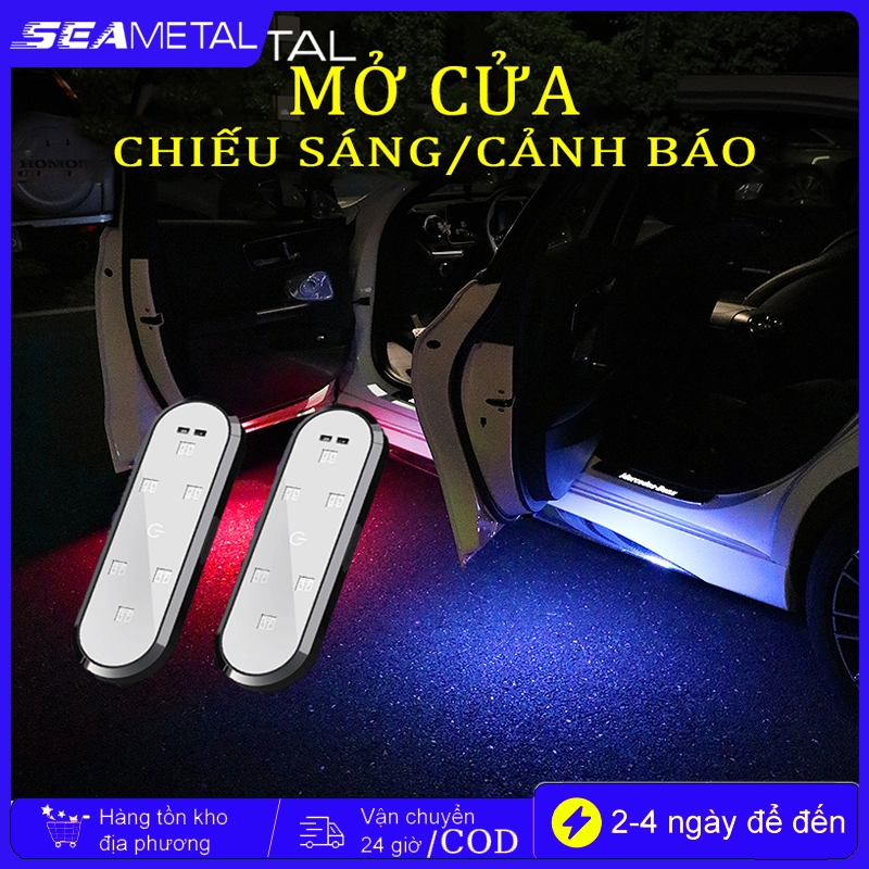 [Bộ 2 Đèn] Đèn LED Cảnh Báo Mở Cửa Ô Tô Không Dây SEAMETAL Đèn Tín Hiệu Chống Va Chạm Sạc USB Cao Cấp