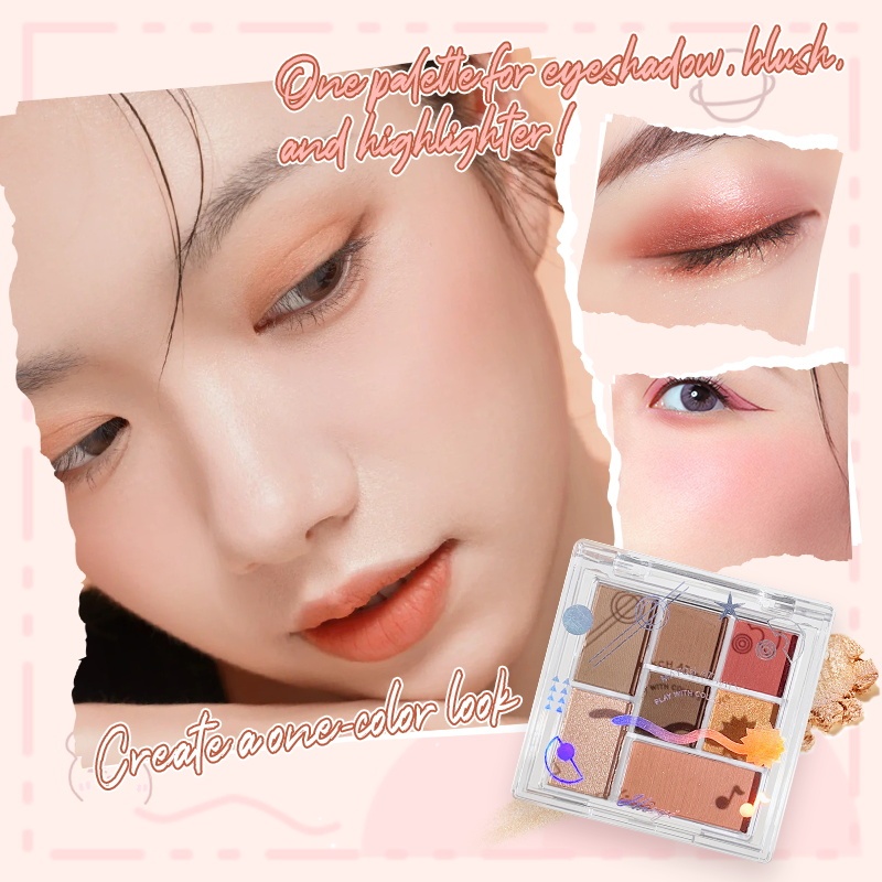 Ảnh Bảng Màu Toàn Diện Bảy Màu Blusher Hightlight Contour Làm Sáng Lâu Dài Trang Điểm Phấn Mắt Bảng Tự Nhiên Trang Điểm Làm Đẹp Mỹ Phẩm 1