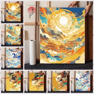 MOZI✨30 * 40cm / 40 * 50cm phong cảnh tranh tô màu theo số tranh số hóa tranh sơn dầu số hoá Tranh sơn dầu kỹ thuật số tự làm Tranh vẽ tay tô màu Tranh kỹ thuật số Tranh làm đầy Tranh kỹ thuật số Tranh Acrylic giải nén