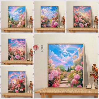 MOZI✨30 * 40cm / 40 * 50cm phong cảnh hoa hồng tranh tô màu theo số tranh số hóa tranh sơn dầu số hoá Hoa Hồng Trang Viên Sơn Dầu Kỹ Thuật Số Tự Làm Đầy Tranh Sơn Màu Tranh Vẽ Tay Tranh Acrylic Tranh Vẽ Tay Tranh Sơn Màu Tranh Sơn Dầu