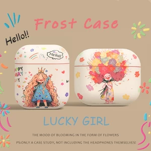 Lucky Girl TPU Tai Nghe Cho AirPods4 Ốp Lưng Mờ Vỏ Bảo Vệ Tai Nghe Phong Cách Mới Cho AirPodsPro3 Vỏ Bảo Vệ Tai Nghe Tương Thích Với Vỏ AirPodsPro Vỏ AirPods2gen