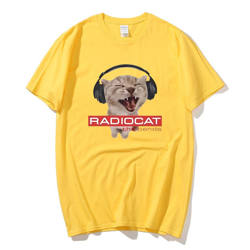 Anh Ban Nhạc Rock Radiohead Ngộ nghĩnh Radiocat The Bends In Áo Nam Nữ Vintage Gothic Quá Khổ Áo nam Meme T Áo Sơ Mi