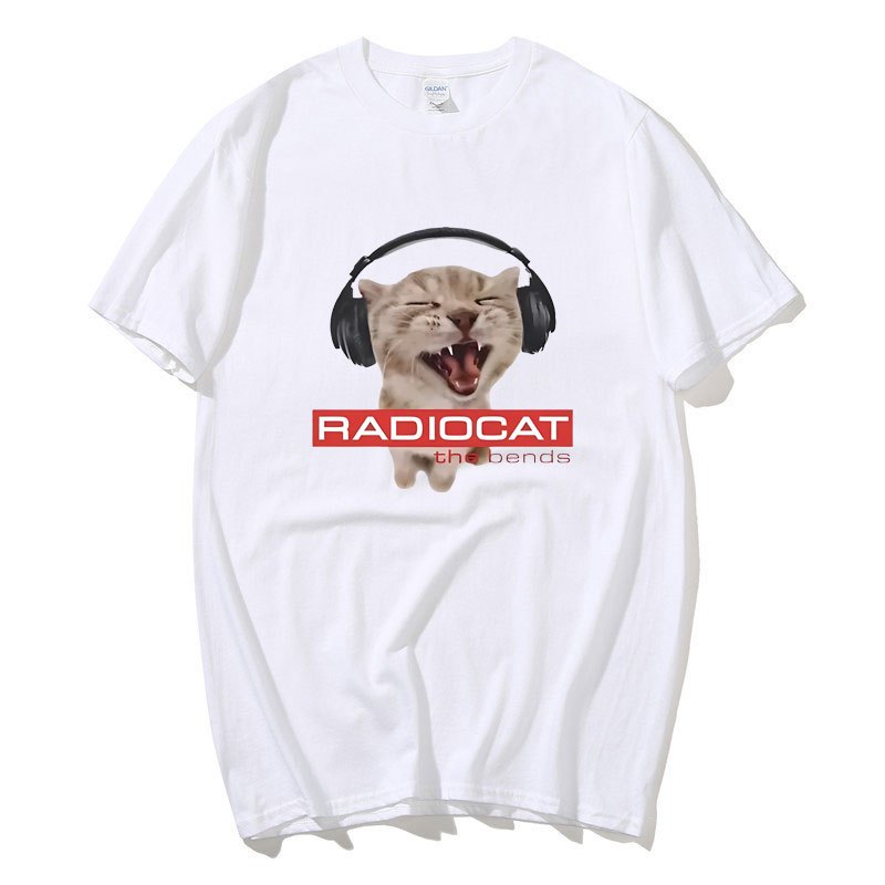 Anh Ban Nhạc Rock Radiohead Ngộ nghĩnh Radiocat The Bends In Áo Nam Nữ Vintage Gothic Quá Khổ Áo nam Meme T Áo Sơ Mi