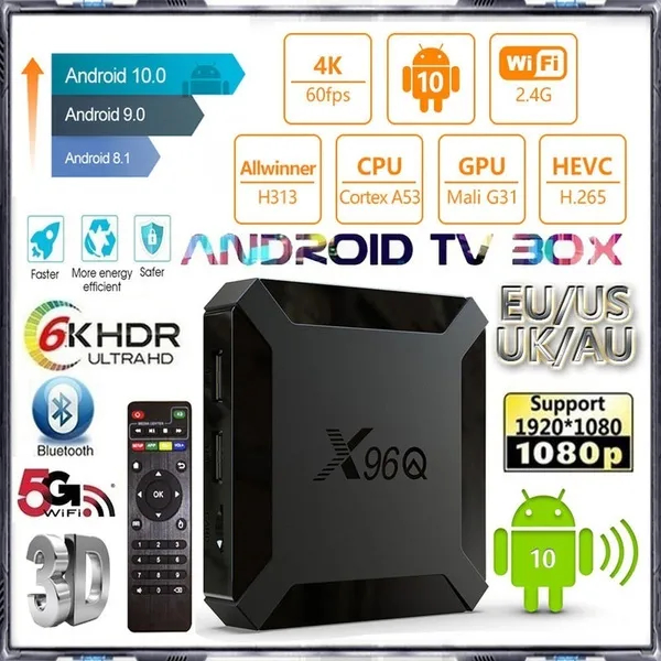 Android 10.0 TV Box Quad-Core ARM Cortex A53 TV Box 2GB RAM 16GB ROM 4K ...