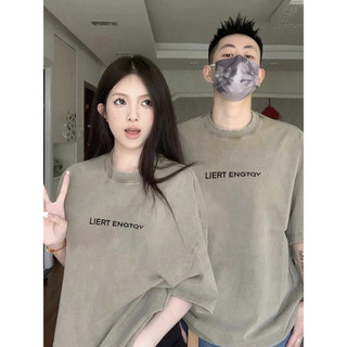 HIIXIIVI Áo thun unisex tay ngắn cotton cổ tròn, in độc đáo, dáng baggy cho cặp đôi